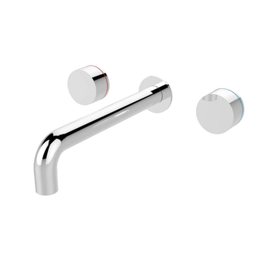 Nero Kara Wall Basin Set - Chrome-blue-leaf-bathware