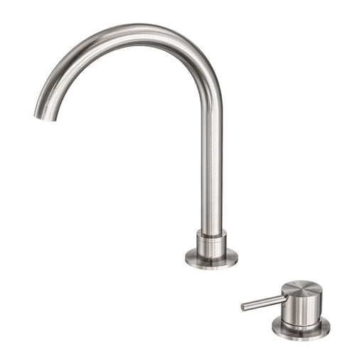 Nero Mecca Hob Basin Mixer Round Swivel Spout - Brushed Nickel-NR221901bBN-blue-leaf-bathware