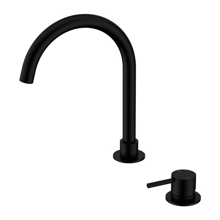 Nero Mecca Hob Basin Mixer Round Swivel Spout - Matte Black-NR221901bMB-blue-leaf-bathware