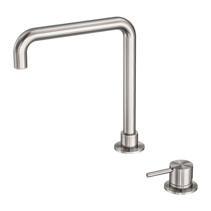 Nero Mecca Hob Basin Mixer Square Swivel Spout - Brushed Nickel-NR221901cBN-blue-leaf-bathware