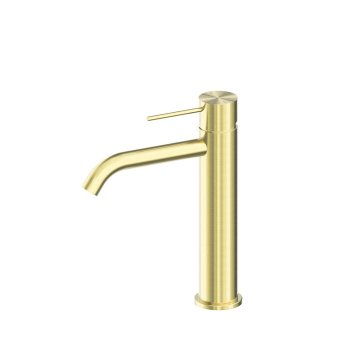 Nero Mecca Mid Tall Basin Mixer - Brushed Gold-NR221901eBG-blue-leaf-bathware