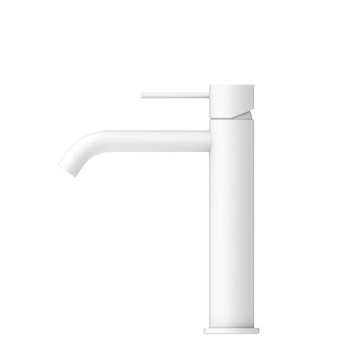 Nero Mecca Mid Tall Basin Mixer - Matte White-NR221901eMW-blue-leaf-bathware