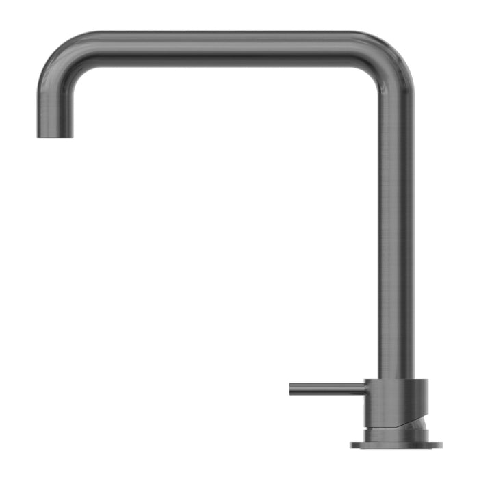 Nero Mecca Hob Basin Mixer Square Swivel Spout - Gun Metal-NR221901cGM-blue-leaf-bathware