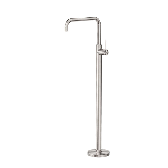 Nero Mecca Freestanding Bath Mixer Square Shape - Brushed Nickel-NR221903BBN-blue-leaf-bathware