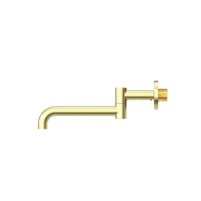 Nero Mecca Wall Mounted Swivel Basin/Bath Spout 225mm - Brushed Gold-NR221903gBG-blue-leaf-bathware