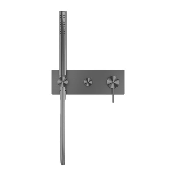 Nero Mecca Shower Mixer Diverter System - Gun Metal-NR221912eGM-blue-leaf-bathware