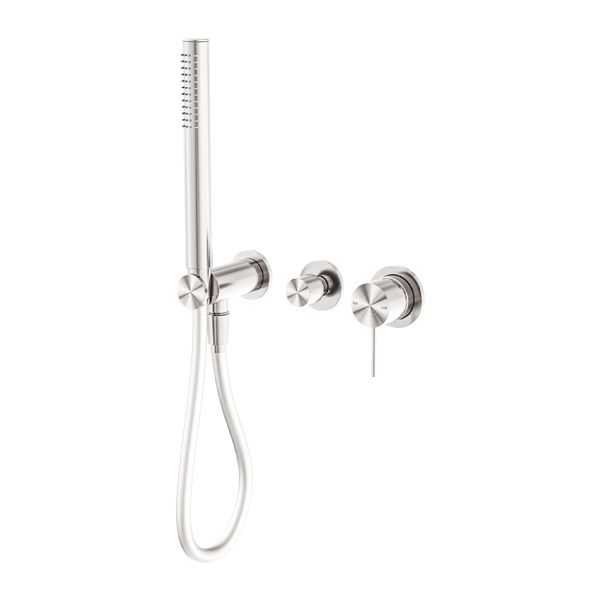 Nero Mecca Shower Mixer Diverter System Separate Back Plate - Brushed Nickel-NR221912fBN-blue-leaf-bathware