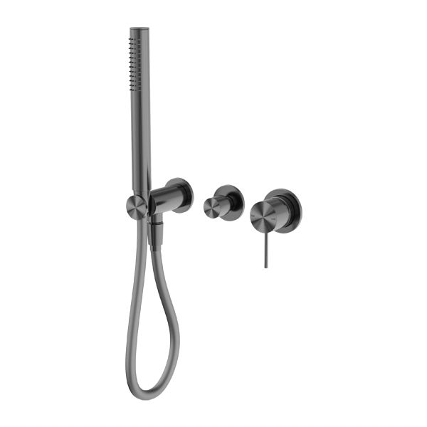 Nero Mecca Shower Mixer Diverter System Separate Back Plate - Gun Metal-NR221912fGM-blue-leaf-bathware