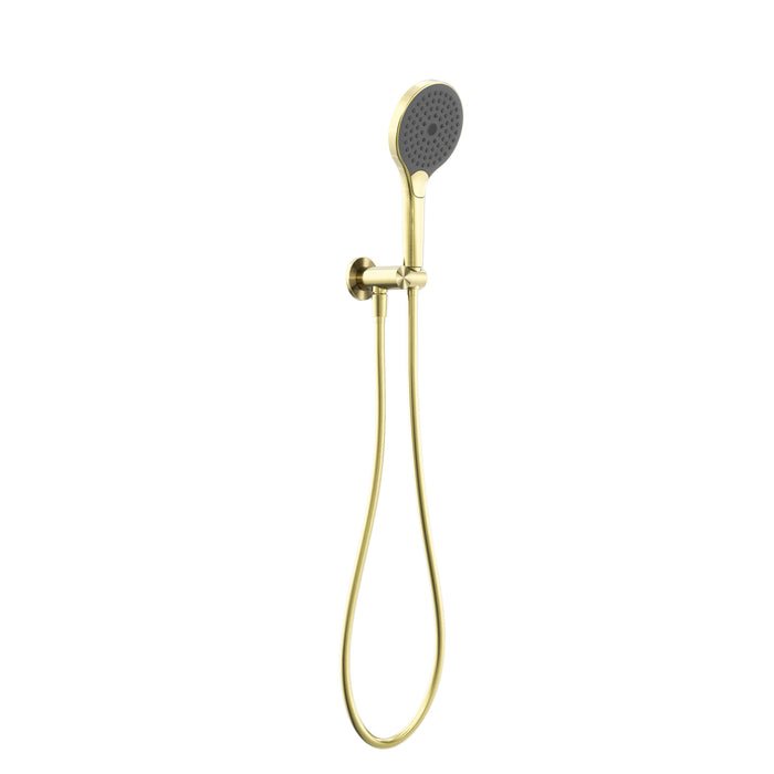 Nero Mecca Shower On Bracket With Air Shower II - Brushed Gold-NR221905FBG-blue-leaf-bathware