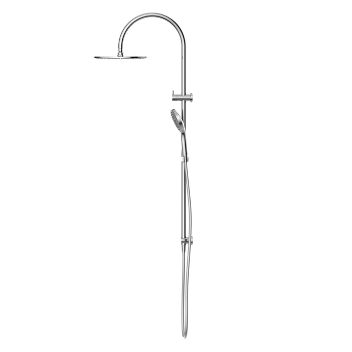 Nero Mecca Twin Shower With Air Shower II - Chrome-NR221905HCH-blue-leaf-bathware