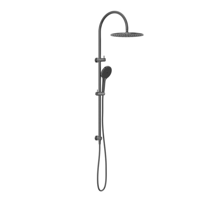 Nero Mecca Twin Shower With Air Shower II - Gun Metal-NR221905HGM-blue-leaf-bathware