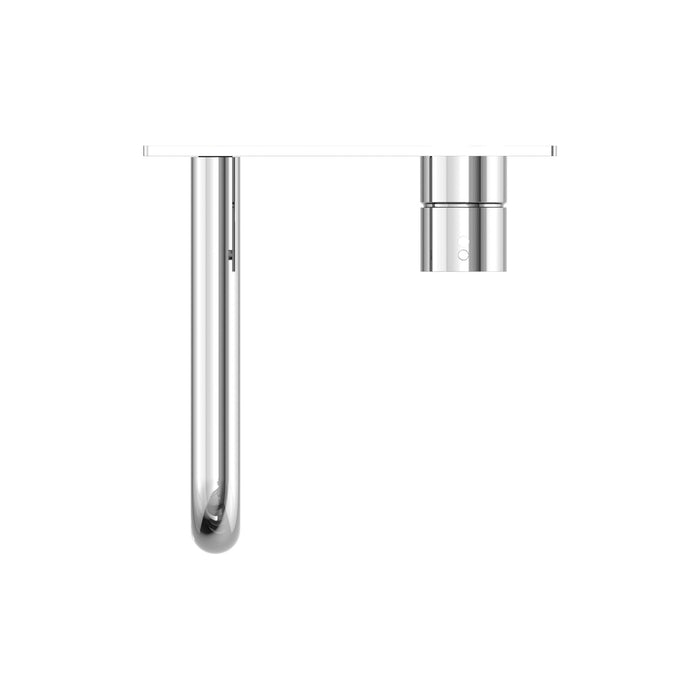 Nero Mecca Wall Basin/Bath Mixer Handle Up - Chrome-blue-leaf-bathware