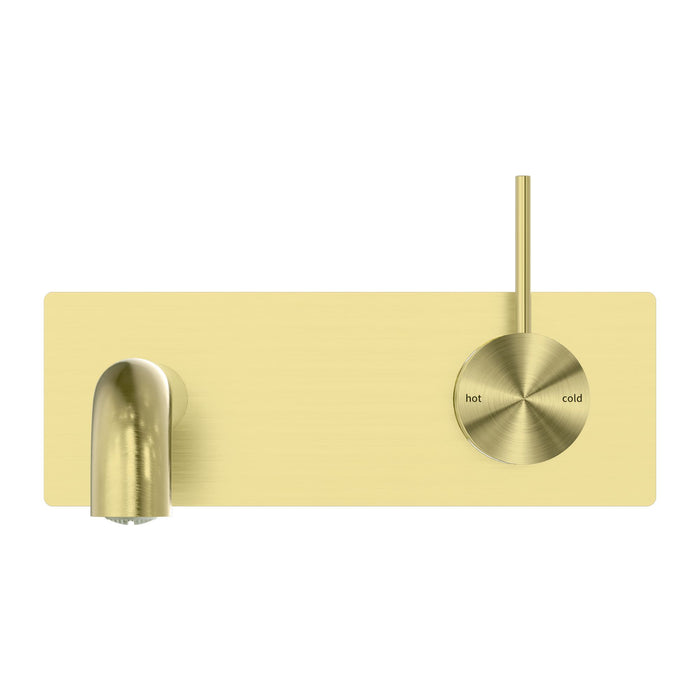 Nero Mecca Wall Basin/Bath Mixer Handle Up - Brushed Gold-blue-leaf-bathware