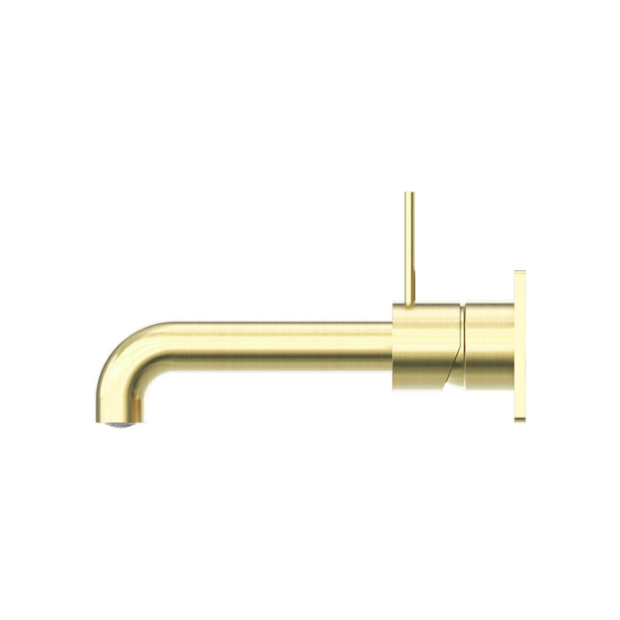 Nero Mecca Wall Basin/Bath Mixer Handle Up - Brushed Gold-blue-leaf-bathware