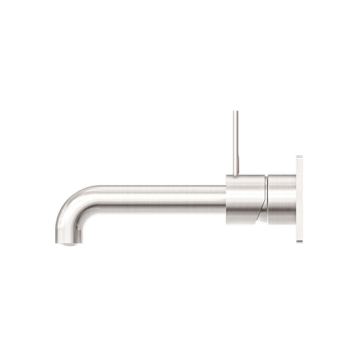 Nero Mecca Wall Basin/Bath Mixer Handle Up - Brushed Nickel-blue-leaf-bathware