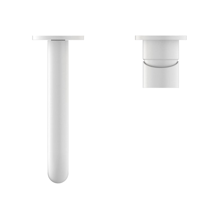 Nero Mecca Wall Basin/Bath Mixer Separate Back Plate - Matte White-blue-leaf-bathware