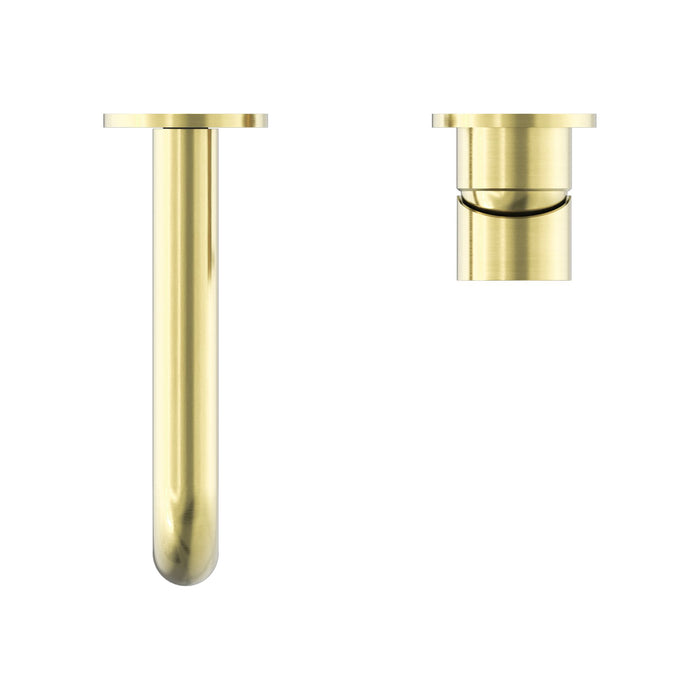 Nero Mecca Wall Basin/Bath Mixer Separate Back Plate - Brushed Gold-blue-leaf-bathware