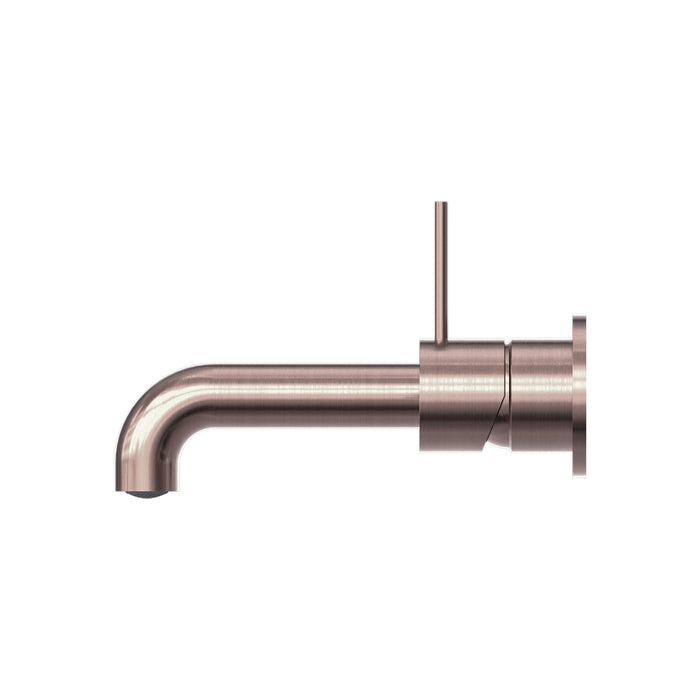 Nero Mecca Wall Basin/Bath Mixer Separate Back Plate Handle Up - Brushed Bronze-blue-leaf-bathware