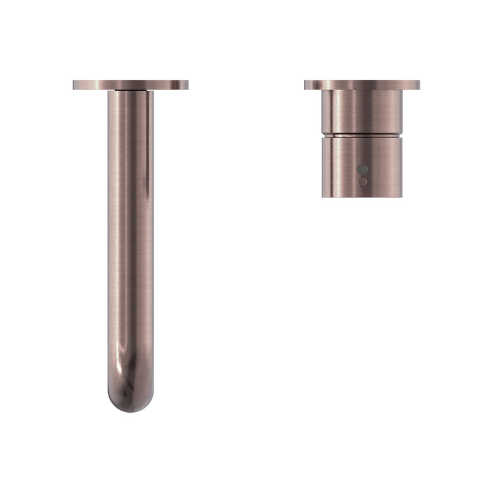 Nero Mecca Wall Basin/Bath Mixer Separate Back Plate Handle Up - Brushed Bronze-blue-leaf-bathware