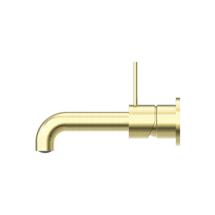 Nero Mecca Wall Basin/Bath Mixer Separate Back Plate Handle Up - Brushed Gold-blue-leaf-bathware