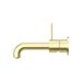 Nero Mecca Wall Basin/Bath Mixer Separate Back Plate Handle Up - Brushed Gold-blue-leaf-bathware