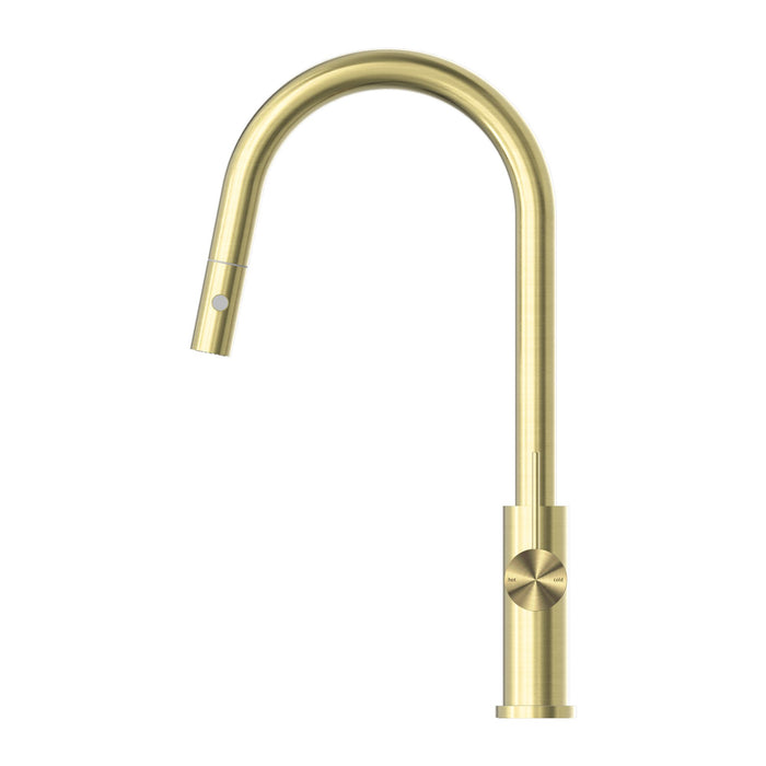 Nero Mecca Pull Out Sink Mixer With Vegie Spray Function - Brushed Gold-NR221908BG-blue-leaf-bathware