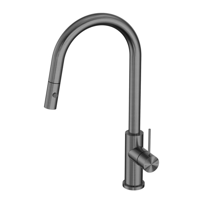 Nero Mecca Pull Out Sink Mixer With Vegie Spray Function - Gun Metal-NR221908GM-blue-leaf-bathware