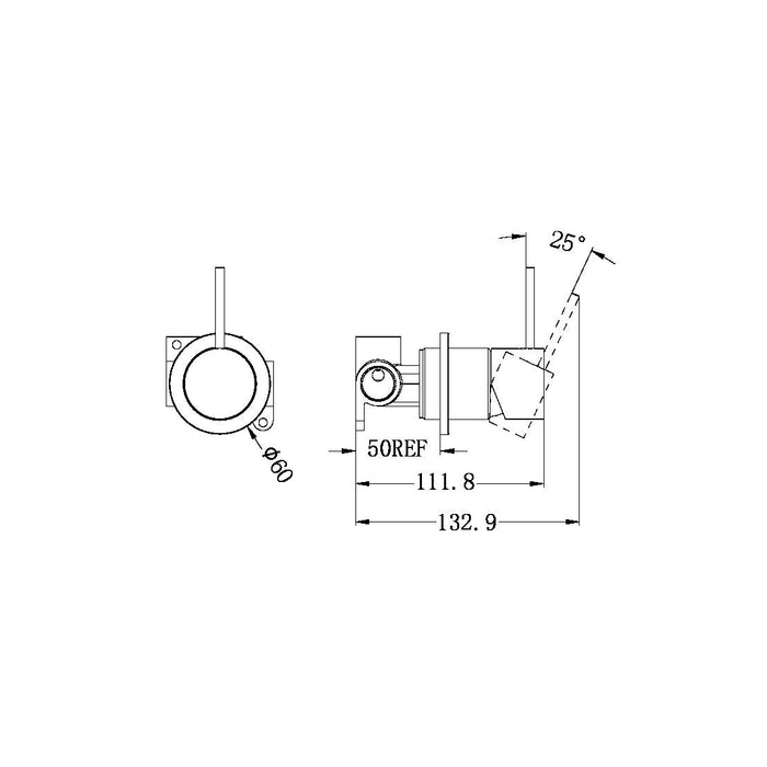 Nero Mecca Shower Mixer 60mm Handle Up Plate - Matte White-NR221911jMW-blue-leaf-bathware