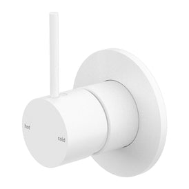 Nero Mecca Shower Mixer Handle Up 80mm Plate - Matte White-NR221911bMW-blue-leaf-bathware