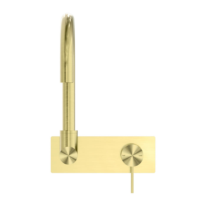 Nero Mecca Wall Basin/Bath Mixer Swivel Spout - Brushed Gold-NR221910qBG-blue-leaf-bathware