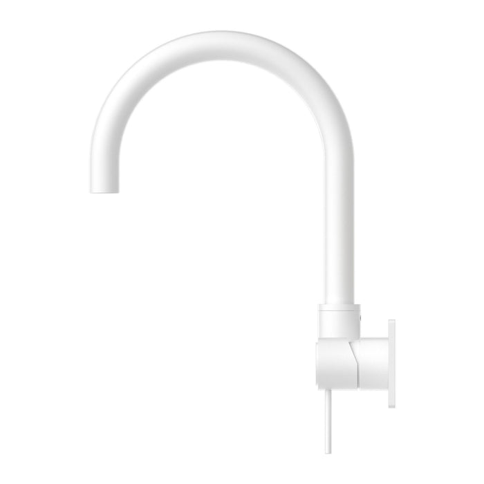 Nero Mecca Wall Basin/Bath Mixer Swivel Spout - Matte White-NR221910qMW-blue-leaf-bathware