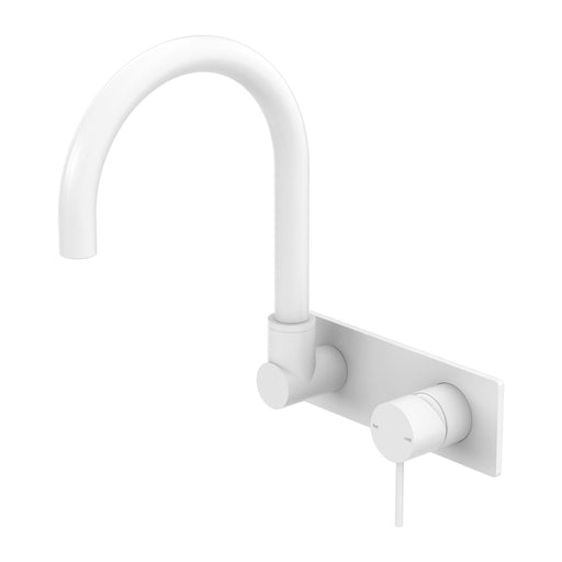 Nero Mecca Wall Basin/Bath Mixer Swivel Spout - Matte White-NR221910qMW-blue-leaf-bathware