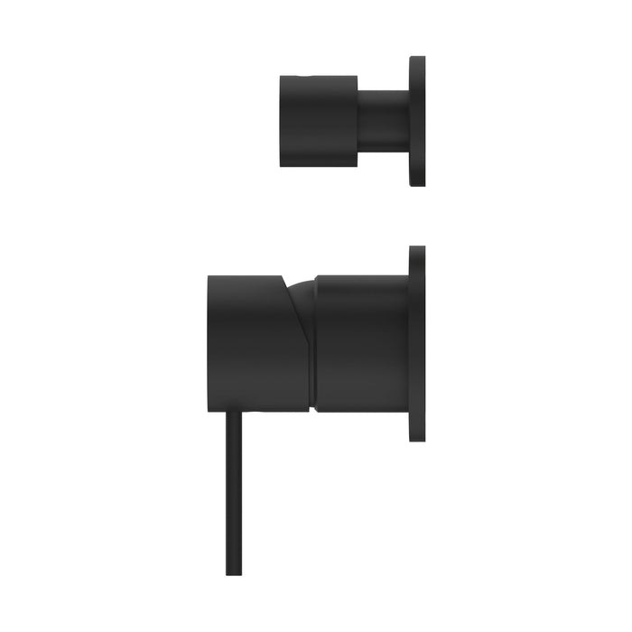 Nero Mecca Shower Mixer With Diverter Separate Back Plate - Matte Black-NR221911sMB-blue-leaf-bathware