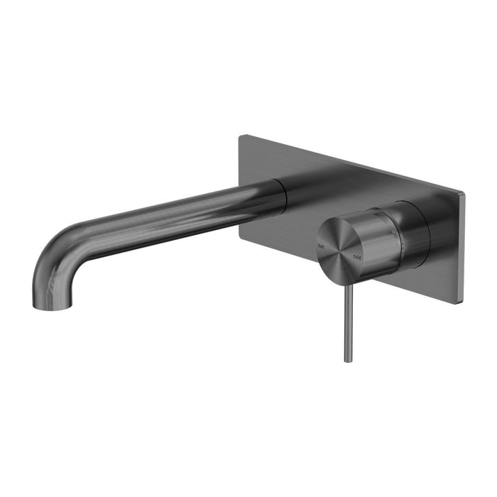 Nero Mecca Wall Basin/Bath Mixer - Gun Metal-blue-leaf-bathware