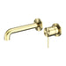 Nero Mecca Wall Basin/Bath Mixer Separate Back Plate - Brushed Gold-blue-leaf-bathware