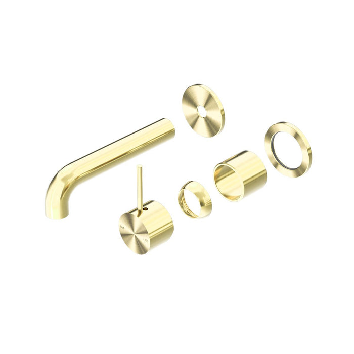 Nero Mecca Wall Basin/Bath Mixer Separate Back Plate Handle Up (Trim Kit Only) - Brushed Gold-blue-leaf-bathware