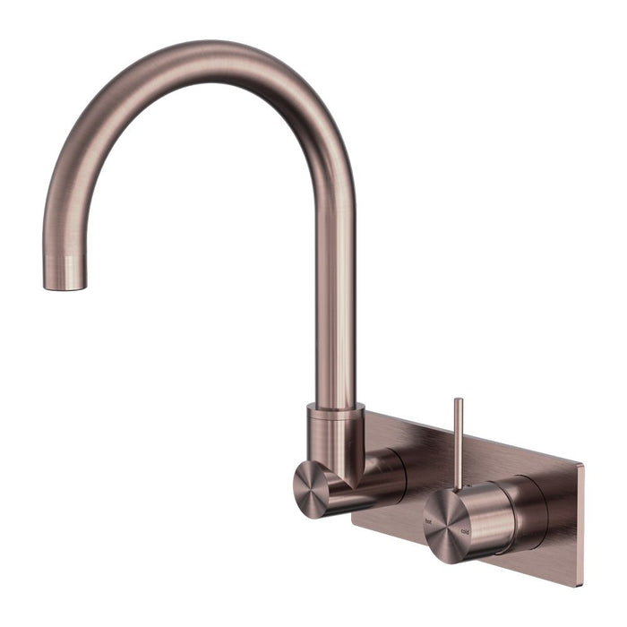 Nero Mecca Wall Basin/Bath Mixer Swivel Spout Handle Up - Brushed Bronze-NR221910pBZ-blue-leaf-bathware