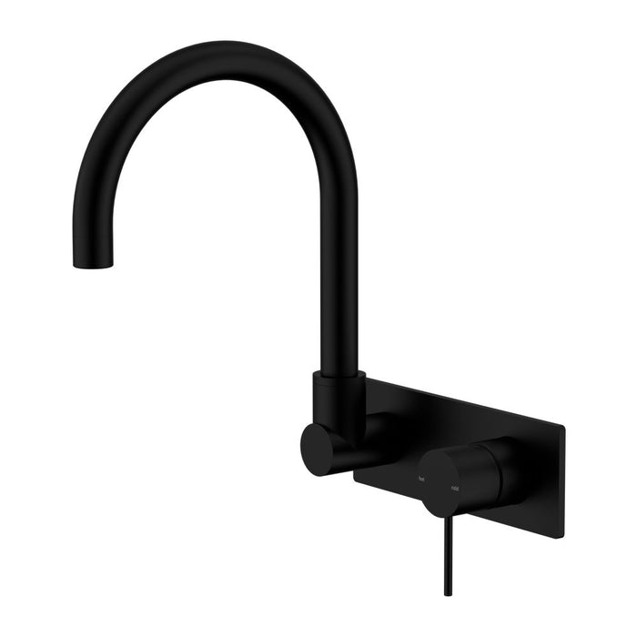 Nero Mecca Wall Basin/Bath Mixer Swivel Spout - Matte Black-NR221910qMB-blue-leaf-bathware