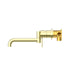 Nero Mecca Wall Basin/Bath Mixer Swivel Spout 225mm - Brushed Gold-NR221910RBG-blue-leaf-bathware