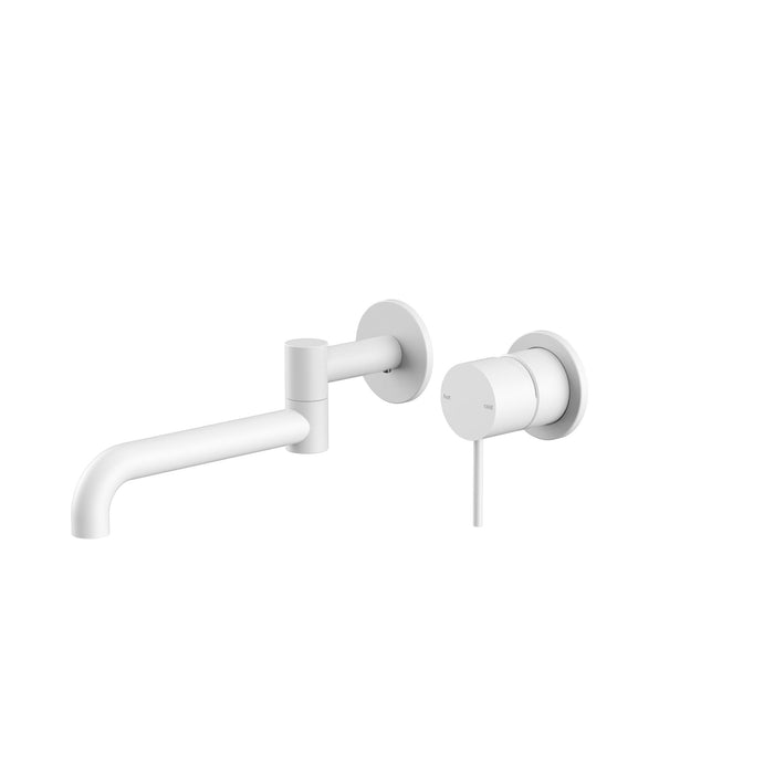 Nero Mecca Wall Basin/Bath Mixer Swivel Spout 225mm - Matte White-NR221910RMW-blue-leaf-bathware