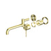 Nero Mecca Wall Basin/Bath Mixer Swivel Spout 225mm (Trim Kit Only) - Brushed Gold-NR221910rTBG-blue-leaf-bathware