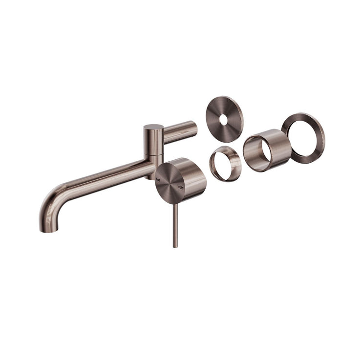 Nero Mecca Wall Basin/Bath Mixer Swivel Spout 225mm (Trim Kit Only) - Brushed Bronze-NR221910rTBZ-blue-leaf-bathware