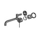 Nero Mecca Wall Basin/Bath Mixer Swivel Spout 225mm (Trim Kit Only) - Gun Metal-NR221910rTGM-blue-leaf-bathware