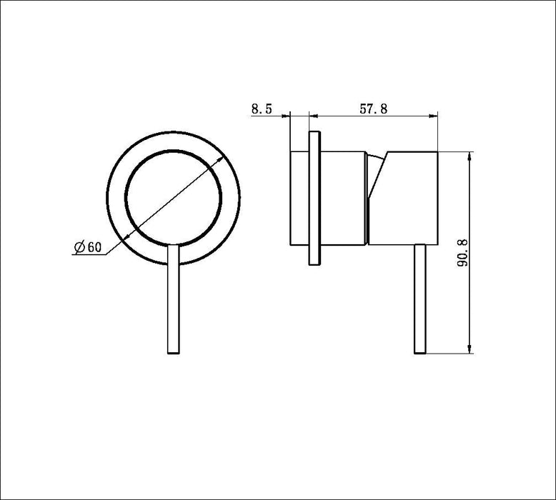 Nero Mecca Shower Mixer 60mm Plate (Trim Kit Only) - Chrome-NR221911hTCH-blue-leaf-bathware