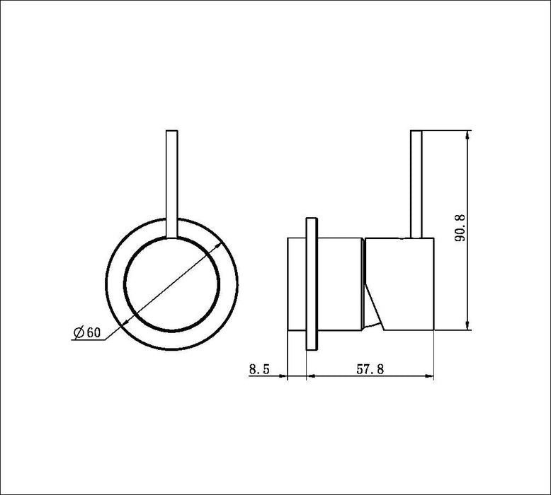 Nero Mecca Shower Mixer 60mm Handle Up Plate (Trim Kit Only) - Brushed Gold-NR221911jTBG-blue-leaf-bathware