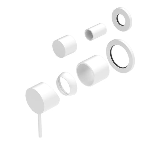 Nero Mecca Shower Mixer With Diverter Separate Back Plate (Trim Kit Only) - Matte White-NR221911sTMW-blue-leaf-bathware