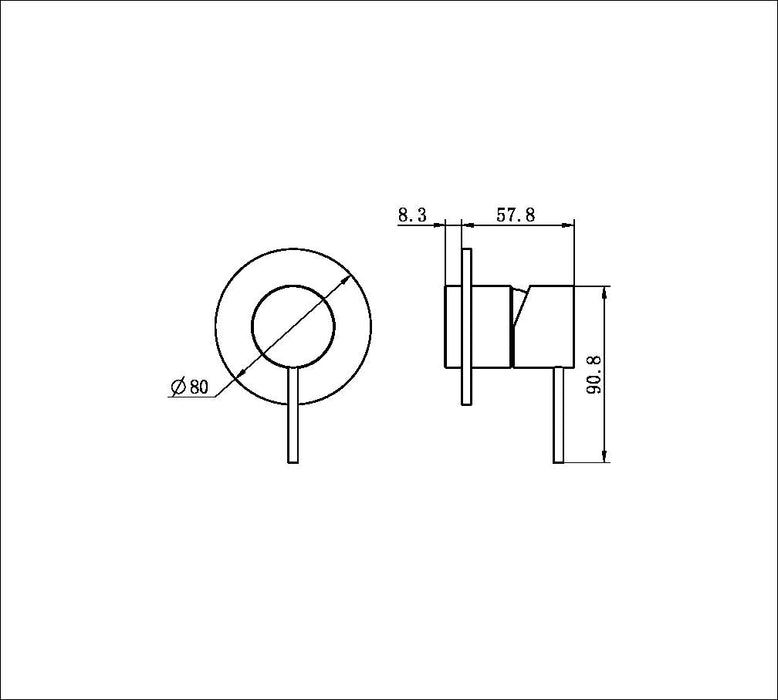 Nero Mecca Shower Mixer 80mm Plate (Trim Kit Only) - Chrome-NR221911TCH-blue-leaf-bathware