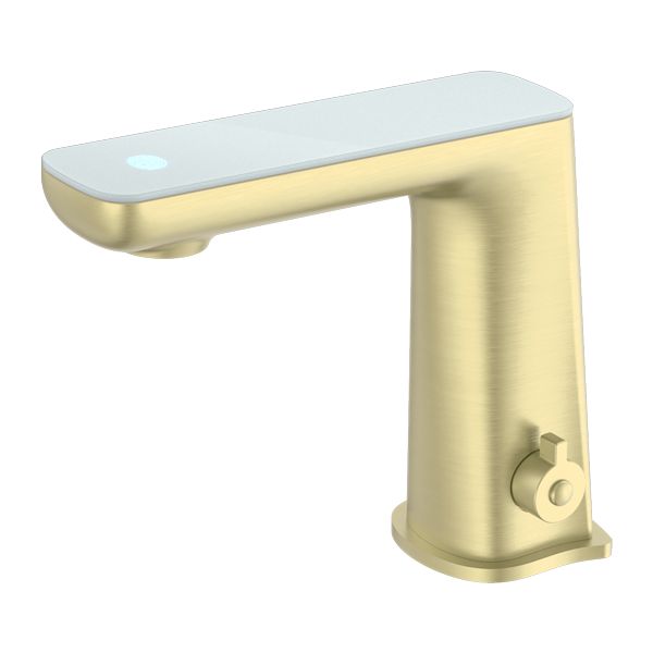 Nero Claudia Sensor Mixer With White Top Display - Brushed Gold-NR222102BG-blue-leaf-bathware