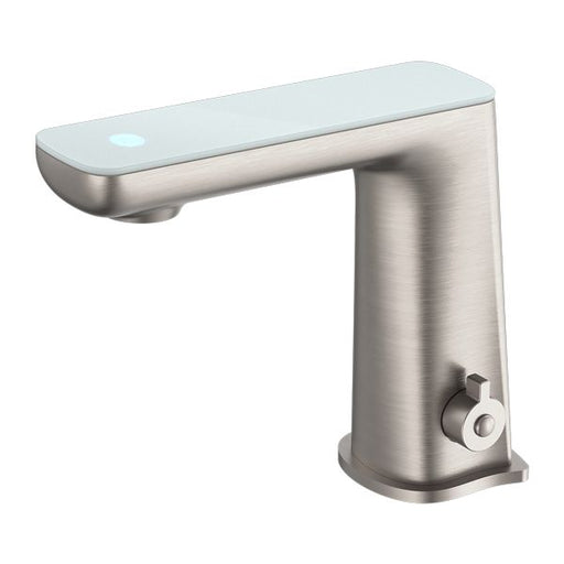 Nero Claudia Sensor Mixer With White Top Display - Brushed Nickel-NR222102BN-blue-leaf-bathware