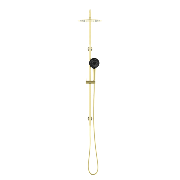 Nero Round Project Twin Shower - Brushed Gold